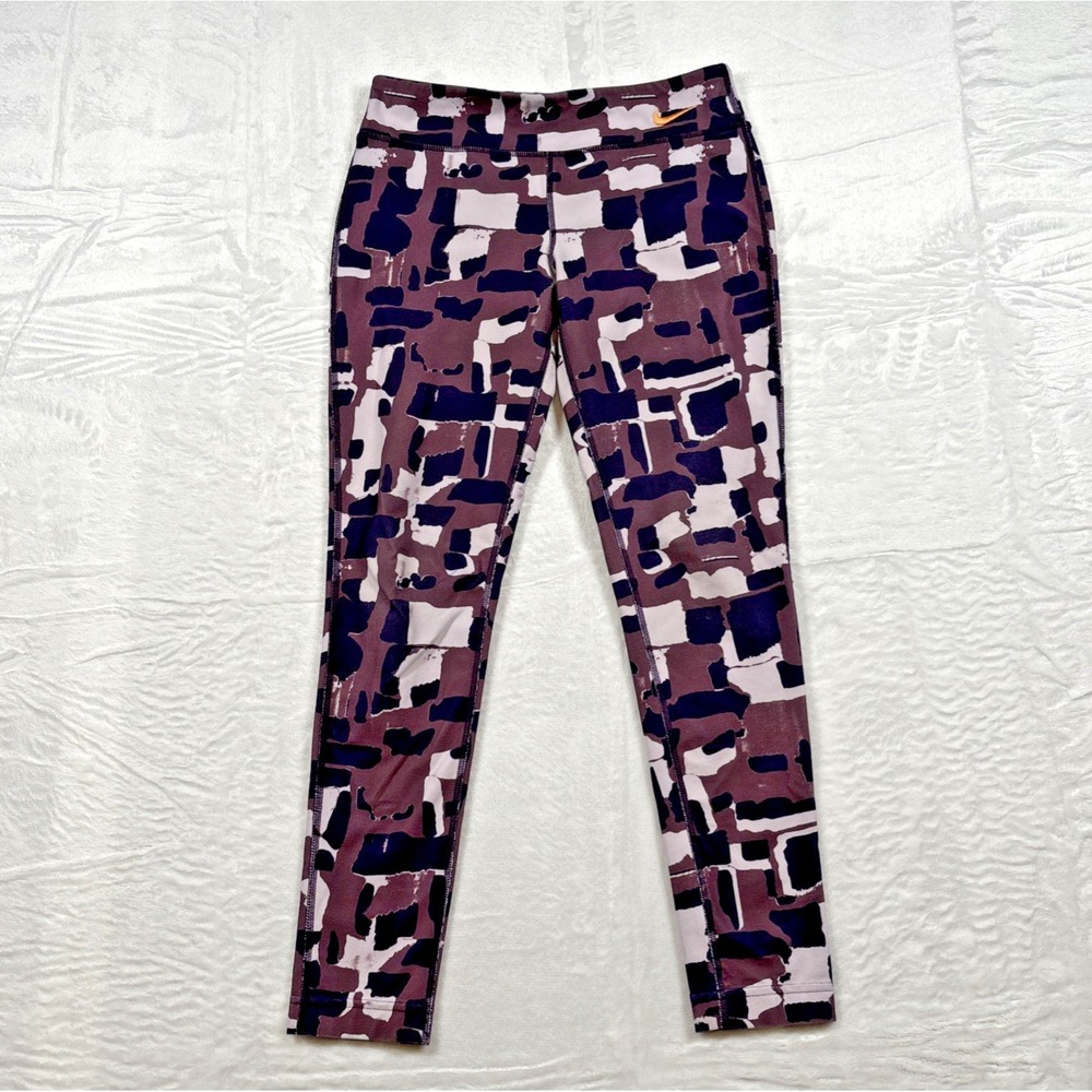 Nike Dri-FIT Leggings Womens‎ Medium Purple Abstract Geometric Tights 845605-524